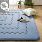 極厚30mmウレタン入り 接触冷感 防汚 ラグ(Nクール極冷 185X185 ブルー WY05) 1枚目画像