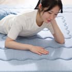 極厚30mmウレタン入り 接触冷感 防汚 ラグ(Nクール極冷 185X185 ブルー WY05) 7枚目画像