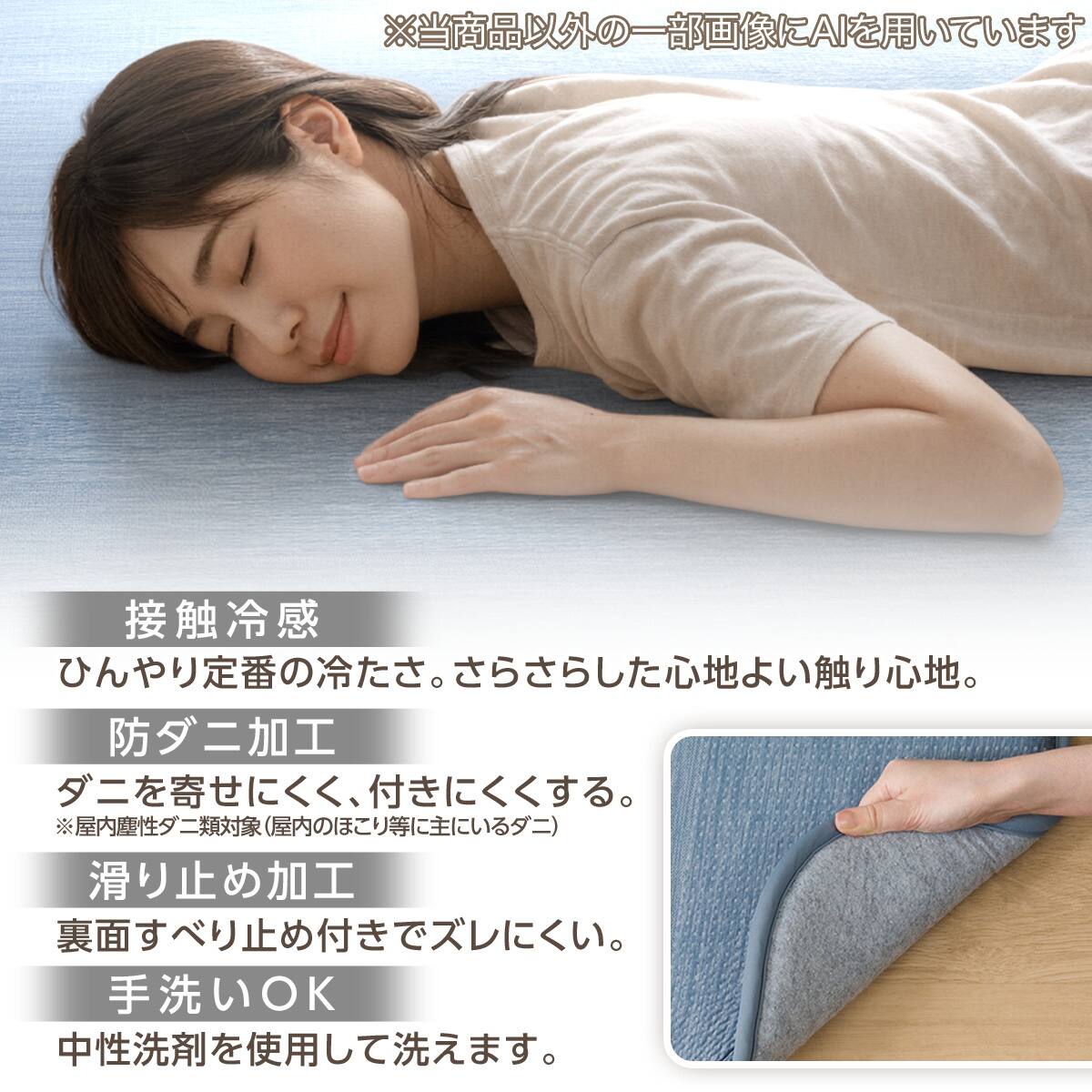 極厚30mmウレタン入り 接触冷感 防汚 ジャカード ラグ(Nクール極冷