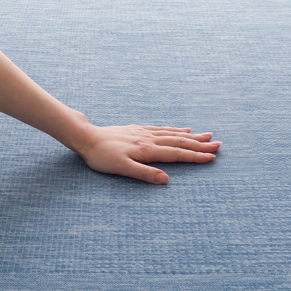 極厚30mmウレタン入り 接触冷感ラグ ジャカード(Nクール極冷 130X185 ブルー Q03) 12枚目画像