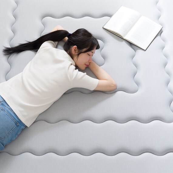 極厚50mmウレタン入り 接触冷感ラグ(Nクール極冷 130X185 グレー QA04) 8枚目画像