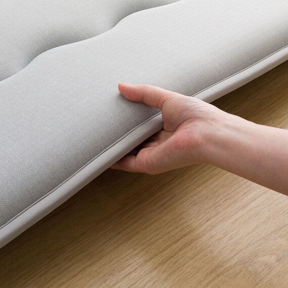 極厚50mmウレタン入り 接触冷感ラグ(Nクール極冷 130X185 グレー QA04) 12枚目画像