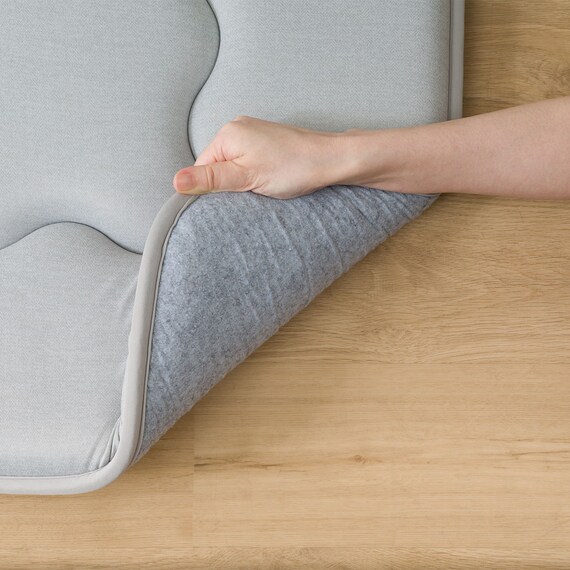 極厚50mmウレタン入り 接触冷感ラグ(Nクール極冷 130X185 グレー QA04) 15枚目画像