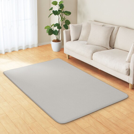 高反発 極厚30mmウレタン入り 接触冷感 防汚 ラグ(Nクール極冷 130X185 グレーY01) 2枚目画像