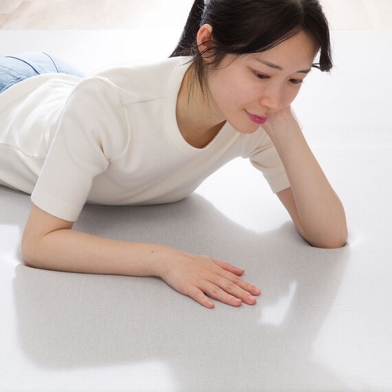 低反発 極厚30mmウレタン入り 接触冷感 防汚 ラグ(Nクール極冷 185X185 グレー Y02) 8枚目画像