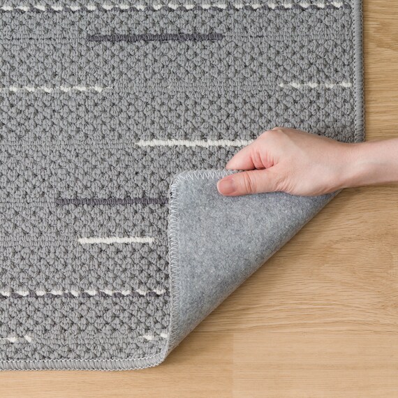 洗えるラグ(130X185 グレー SL01) 4枚目画像