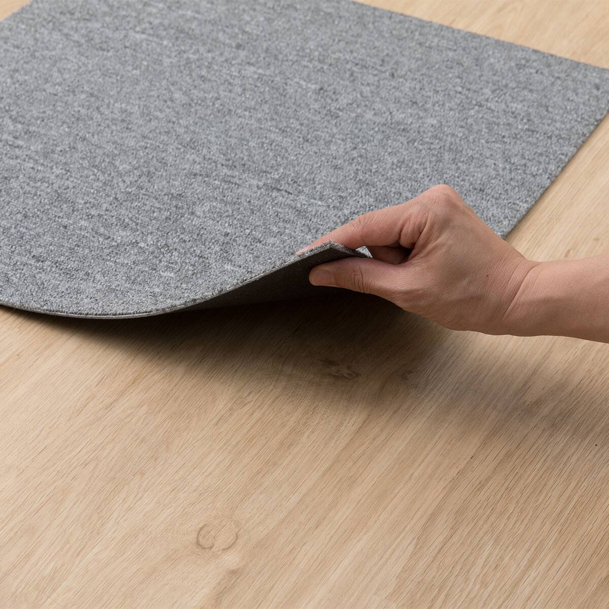 10帖セット】80枚入 手で洗える タイルカーペットLT 50X50cm(グレー