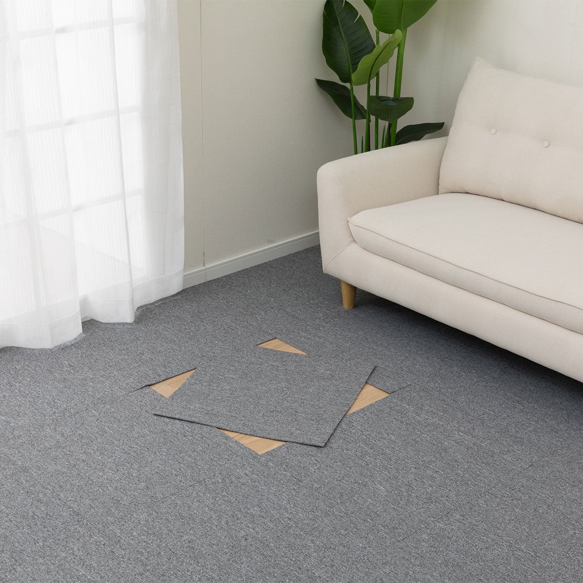 10枚以上から購入可】 洗えるタイルカーペットLT 50X50cm(グレー SL03