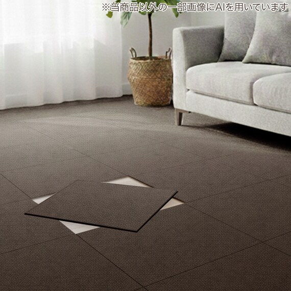【10枚以上から購入可】 洗えるタイルカーペットLT 50X50cm(ダークブラウン SL03) 1枚目画像