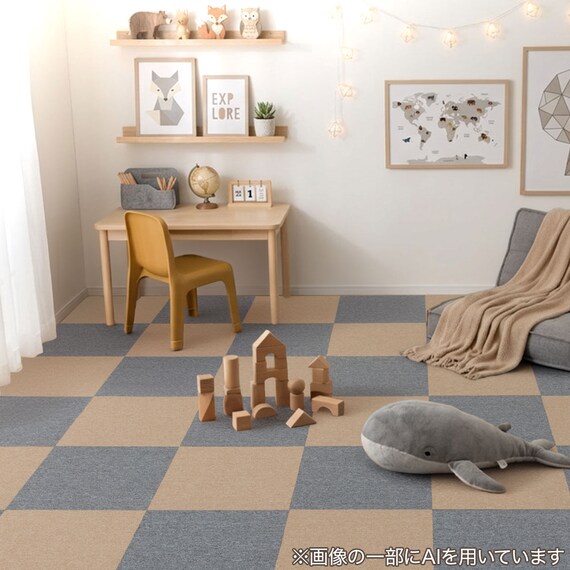 【10枚以上から購入可】 洗えるタイルカーペットLT 50X50cm(ダークブラウン SL03) 3枚目画像