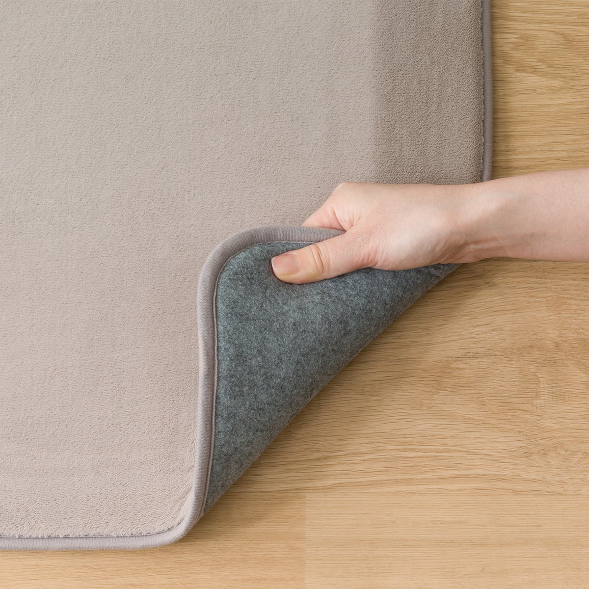 Hefiona グレー&白 防汚マット 150cm×150cm 4辺なめらかカット 30mmウレタン入り防汚加工+防ダニ加工+防音ラグ