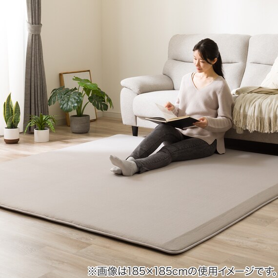 2辺なめらかカット 30mmウレタン入り防汚加工+防ダニ加工+防音ラグ(RS 130X185 モカ YU06) 6枚目画像