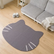 猫型ラグ デコネコ ブラック(gST6)