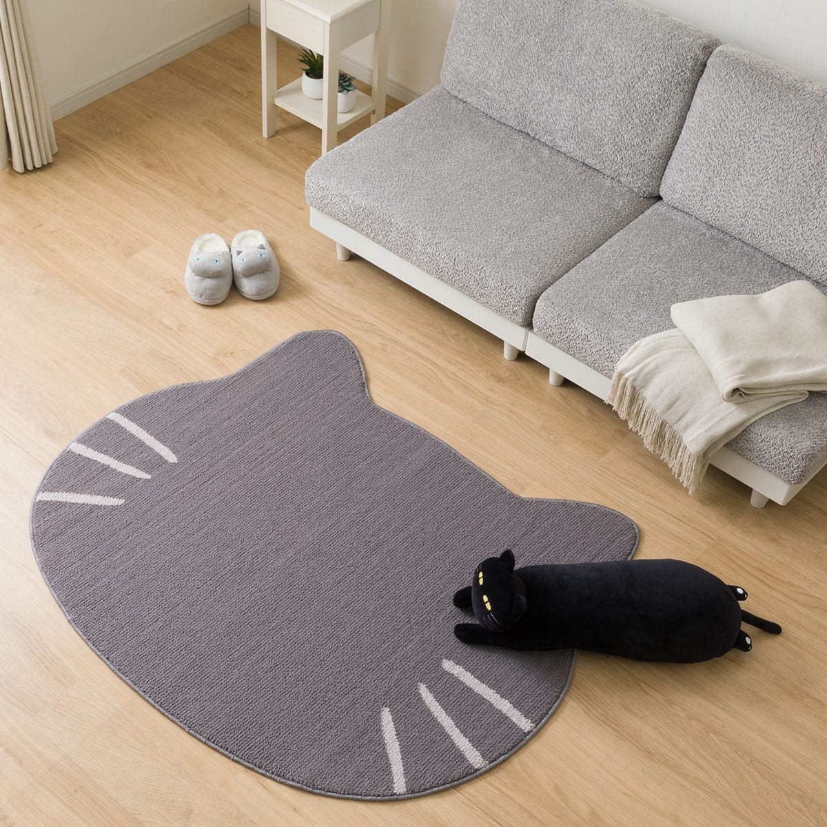 猫　ラグ 猫型ラグ デコネコ ブラック(gST6) | ニトリネット【公式】 家具
