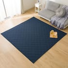 洗える抗菌防臭加工 ラグ Dプレーン(130X185 ネイビー rST1) 1枚目画像