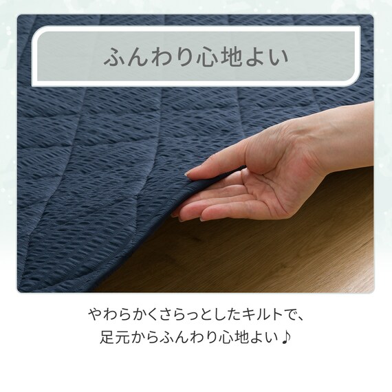 洗える抗菌防臭加工 ラグ Dプレーン(130X185 ネイビー rST1) 3枚目画像