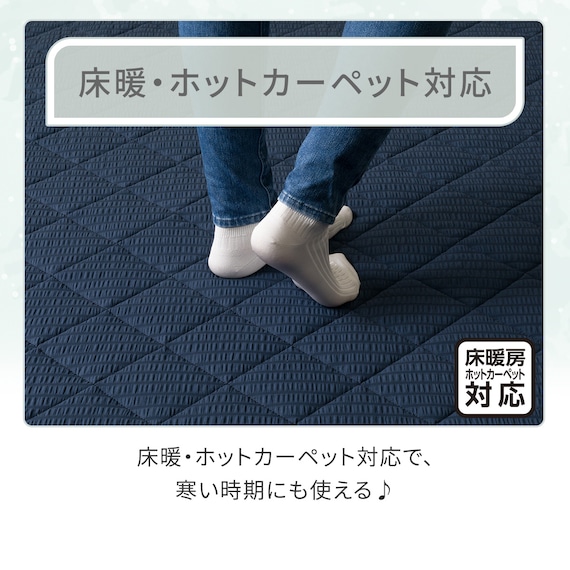 洗える抗菌防臭加工 ラグ Dプレーン(130X185 ネイビー rST1) 6枚目画像