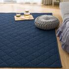 洗える抗菌防臭加工 ラグ Dプレーン(130X185 ネイビー rST1) 9枚目画像