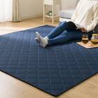 洗える抗菌防臭加工 ラグ Dプレーン(130X185 ネイビー rST1) 10枚目画像