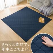 洗える抗菌防臭加工 ラグ Dプレーン(ネイビー rST1)