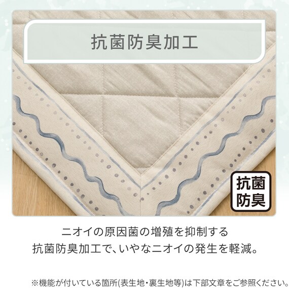 洗える抗菌防臭加工ラグ 麻混風PFL(130X185 NR02) 4枚目画像