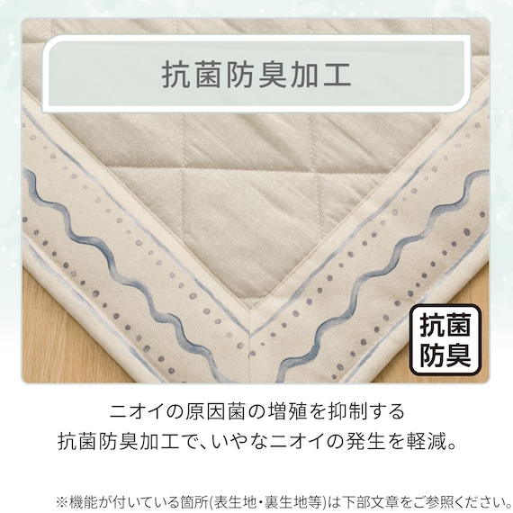 洗える抗菌防臭加工ラグ 麻混風PFL(185X240 NR02) 4枚目画像