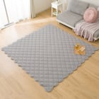 洗えるくしゅくしゅキルト ラグ(185X240 グレー rST2) 1枚目画像