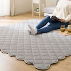 洗えるくしゅくしゅキルト ラグ(185X240 グレー rST2) 9枚目画像