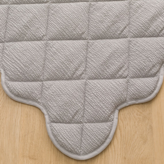 洗えるくしゅくしゅキルト ラグ(185X240 グレー rST2) 12枚目画像