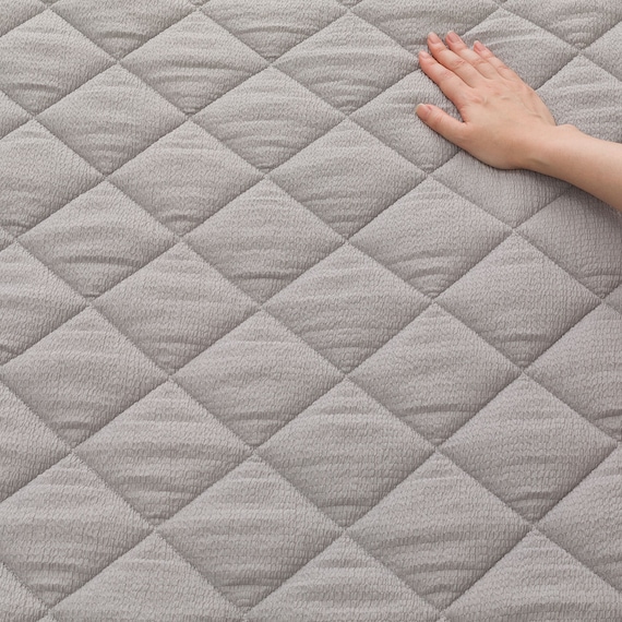 洗えるくしゅくしゅキルト ラグ(185X240 グレー rST2) 15枚目画像
