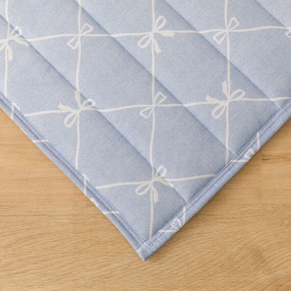 洗える接触冷感ラグ NクールリボンLA(130X185 ブルー NR04) 13枚目画像