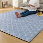 洗える接触冷感ラグ NクールリボンLA(130X185 ブルー NR04) 17枚目画像