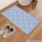 洗える接触冷感フロアマット NクールリボンLA(50X80 ブルー NR04) 8枚目画像