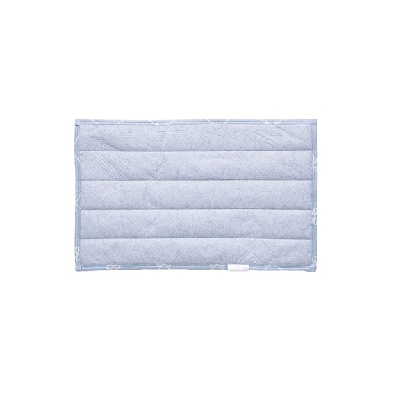 洗える接触冷感フロアマット NクールリボンLA(50X80 ブルー NR04) 8枚目画像