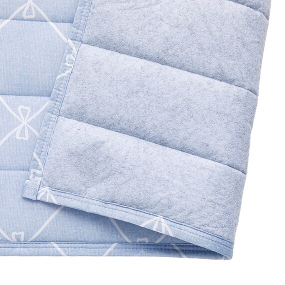 洗える接触冷感フロアマット NクールリボンLA(50X80 ブルー NR04) 12枚目画像