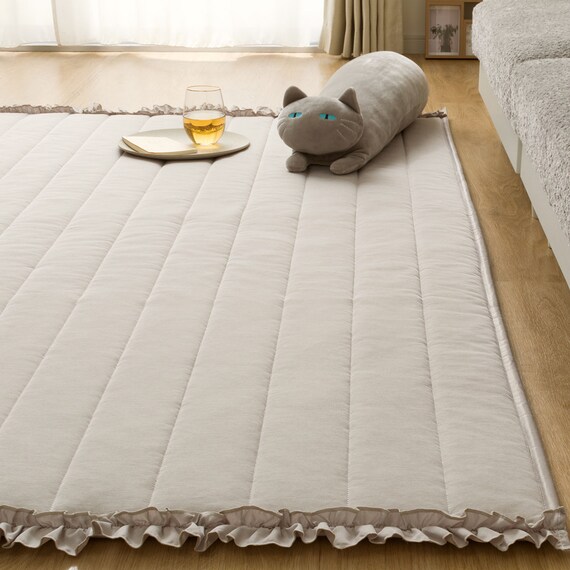 洗える接触冷感ラグ Nクールフリル(130X185 モカ rDS1) 10枚目画像