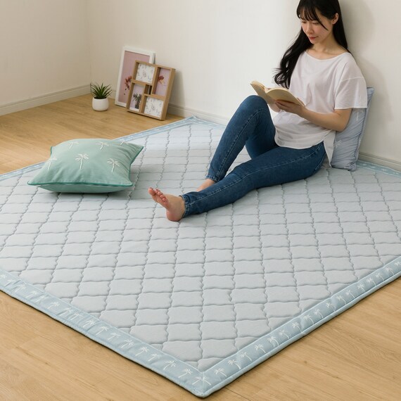 15mmウレタン入り極冷ラグ Nクール極冷ヤシ柄(130X185 NR04) 20枚目画像