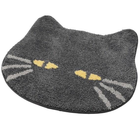 アクセントマット 滑り止めシート付き(デコネコ ブラック gST7) 1枚目画像