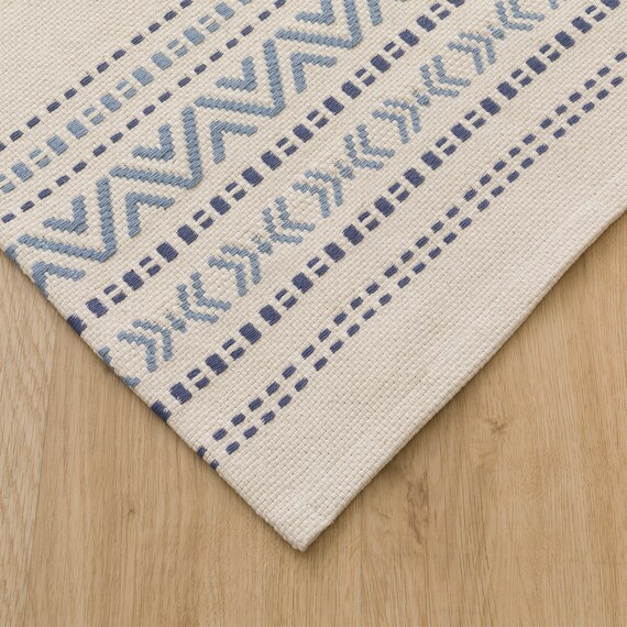 シンプル綿混ラグ(100X140 QA01) 6枚目画像