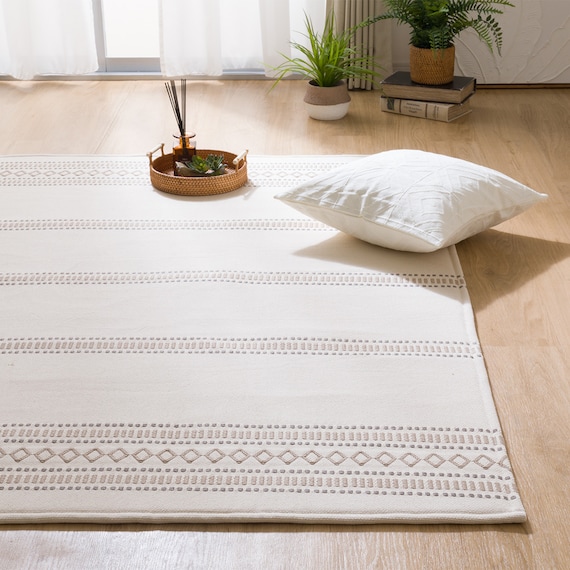 シンプル綿混ラグ(100X140 QA02) 1枚目画像