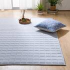 ウレタン10mm入り綿100%キルトラグ(ピケqu ブルー 130X185 DL02) 1枚目画像