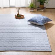 ウレタン10mm入り綿100％キルトラグ(ピケqu r ブルー DL02)