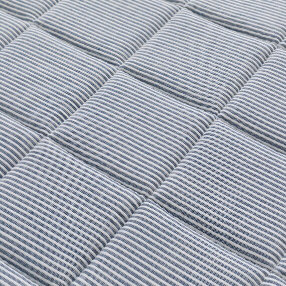 ウレタン10mm入り綿100％キルトラグ(ピケqu ブルー 130X185 DL02) 2枚目画像