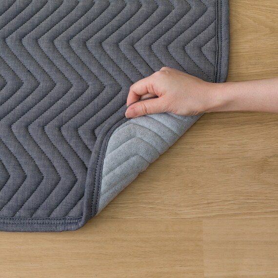 ウレタン10mm入り綿100%キルトラグ(コットン 130X185 YN01) 4枚目画像