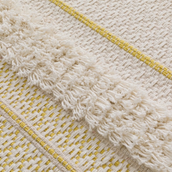 インド綿使用コットンラグ(spr 100X140 YE HF1) 2枚目画像