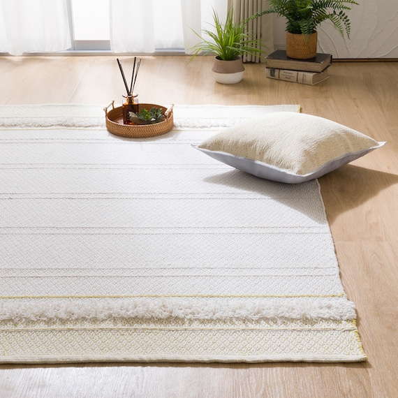 インド綿使用コットンラグ(spr 180X180 YE HF1) 1枚目画像