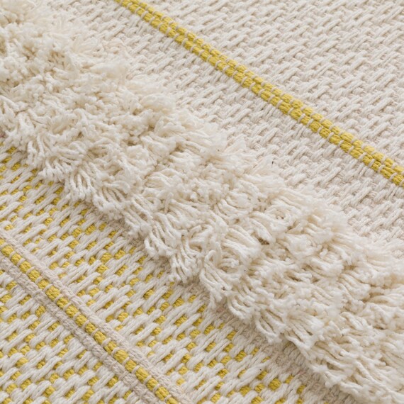 インド綿使用コットンラグ(spr 180X180 YE HF1) 2枚目画像