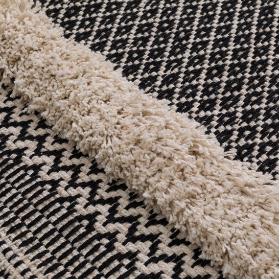 インド綿使用コットンラグ(sdr 100X140 BK HF3) 2枚目画像