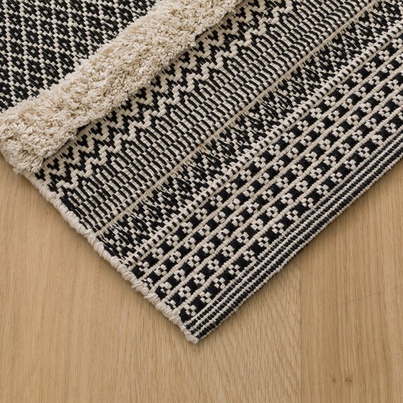 インド綿使用コットンラグ(sdr 100X140 BK HF3) 3枚目画像