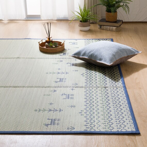 い草ラグ(120X180 ブルー WY02) 1枚目画像